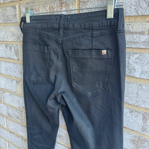 BEBE Heartbreaker Cropped Rhinestones Front Gray/Black Jeans Size 28. - Picture 6 of 9